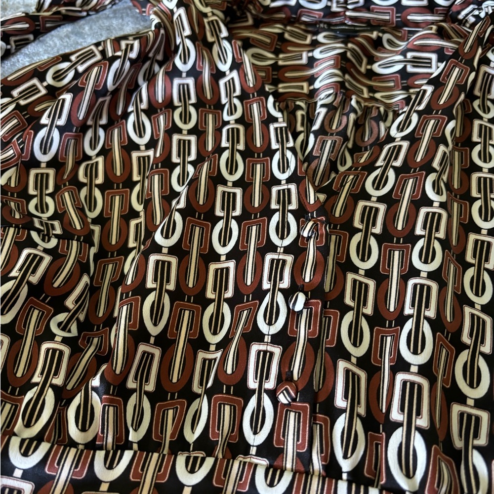 INC International Concepts women’s dress size M Brown Black and White Chain - Picture 9 of 9